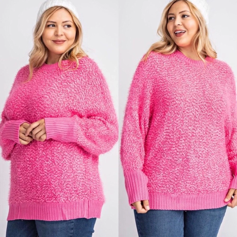 Barbie Pink Textured Popcorn Knit Plush Sweeter - Picture 6 of 10